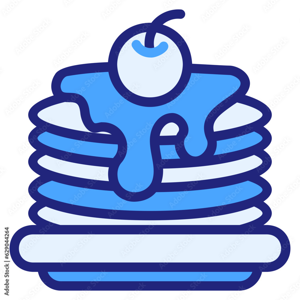 Pancakes blue icon Pancakes blue icon