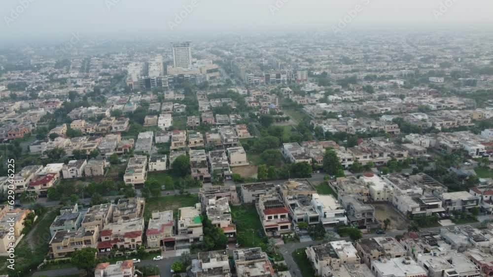 Drone view of residential area in Lahore, Pakistan. Drone view of residential area in Lahore, Pakistan.