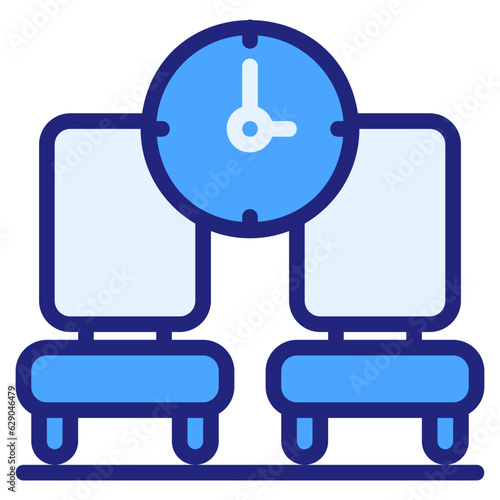  Waiting room blue icon