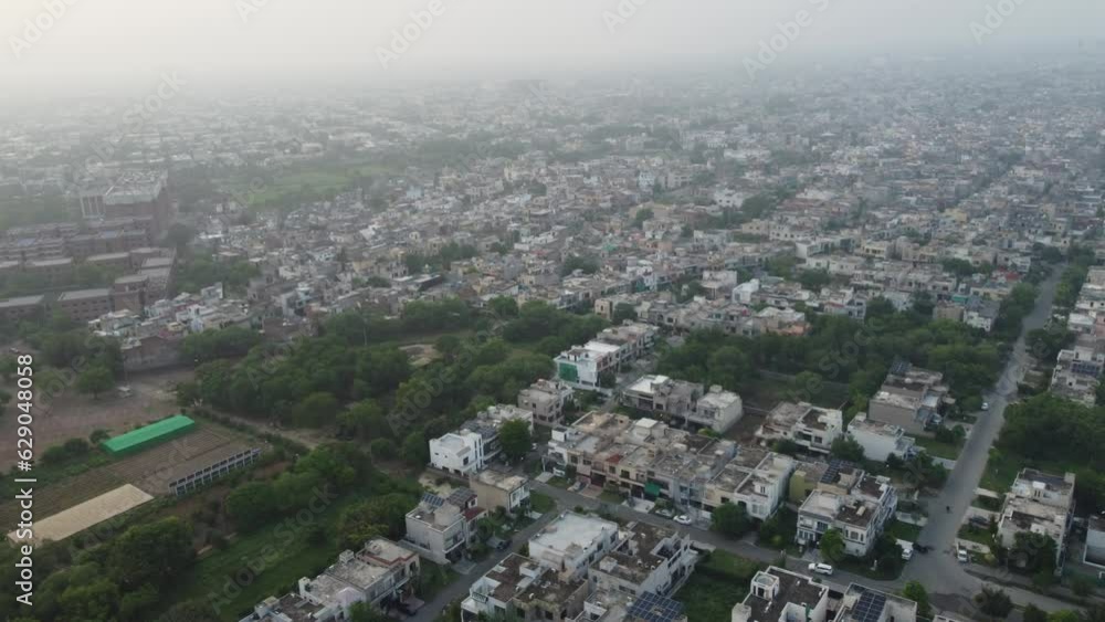 Drone view of residential area in Lahore, Pakistan. Drone view of residential area in Lahore, Pakistan.