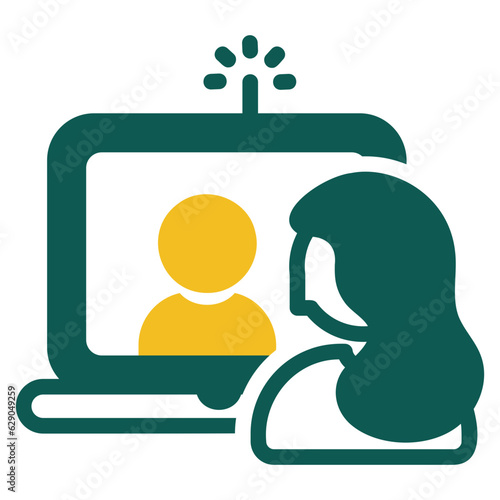  Video call duotone icon