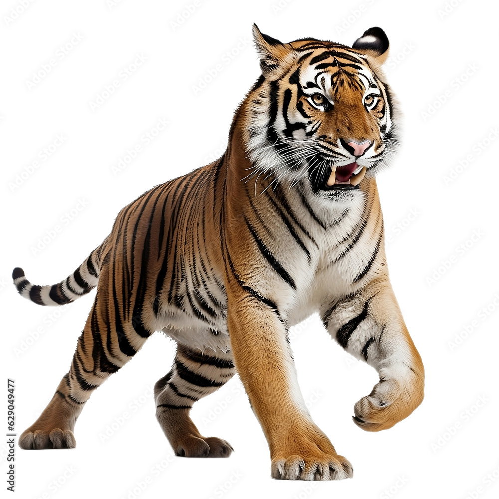 Fototapeta premium tiger isolated on white background