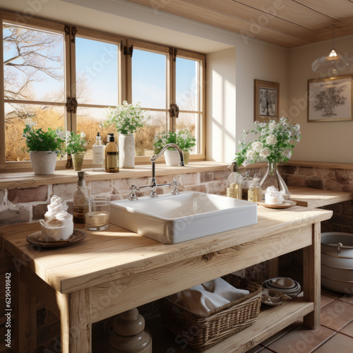 Farmhouse kitchen design ceramic sink 