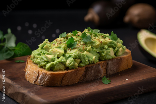 Bread with smashed avocado generative AI