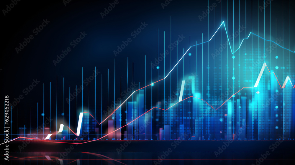 Raising Abstract Background Futuristic raise arrow chart digital transformation abstract technology ...