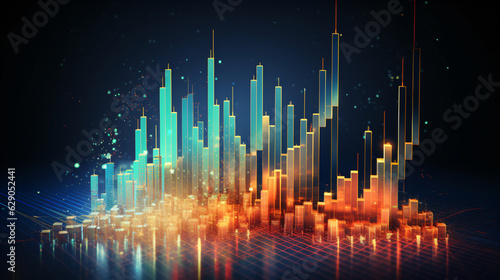 Financial stock market graph - abstract technology financial background 