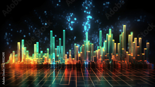 Financial stock market graph - abstract technology financial background 