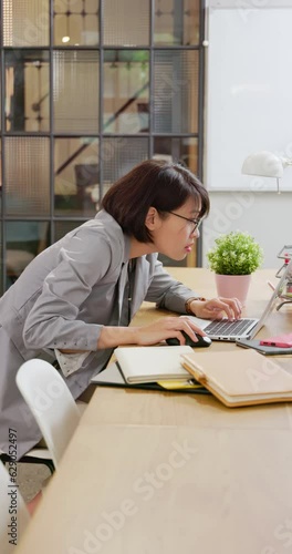 woman has slouch bad posture