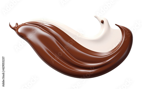 Chocolate and milk isolated white and transparent background, png