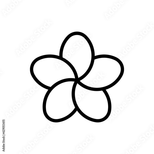 Simple Plumeria icon. The icon can be used for websites, print templates, presentation templates, illustrations, etc