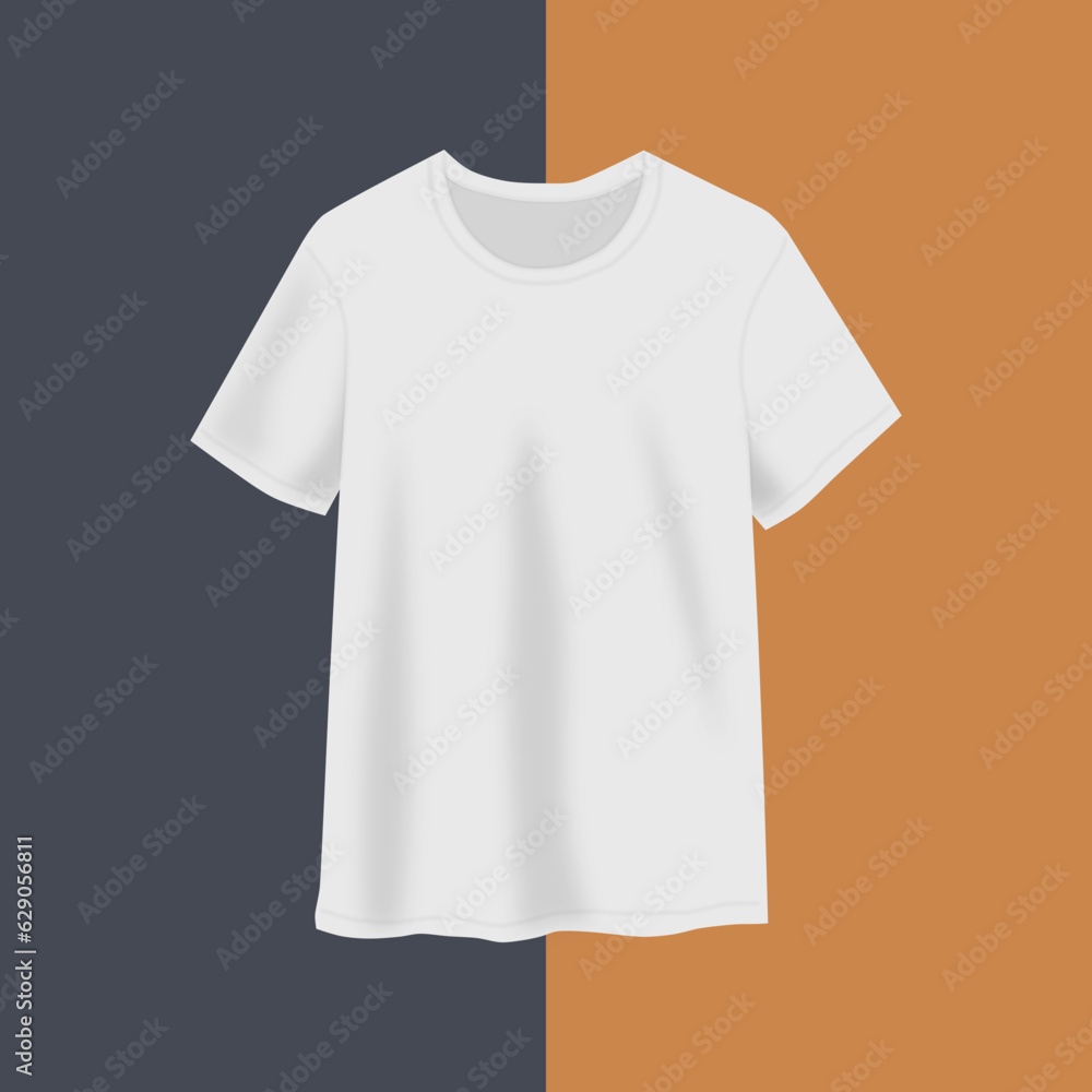 White Blank T-Shirt Mockup Flat Designs Illustration Minimalist Background White Blank T-Shirt Mockup Flat Designs Illustration Minimalist Background