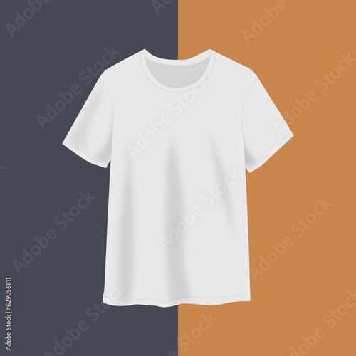 White Blank T-Shirt Mockup Flat Designs Illustration Minimalist Background