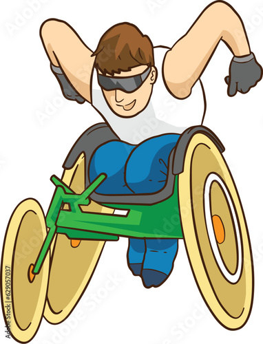 Race Athlete Sports Disability Man Illustration