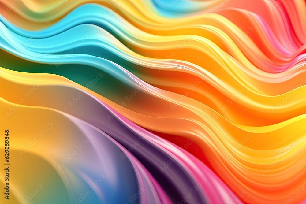 Rainbow Symphony: Dynamic Abstract Wave Background in Multicolor Splendor