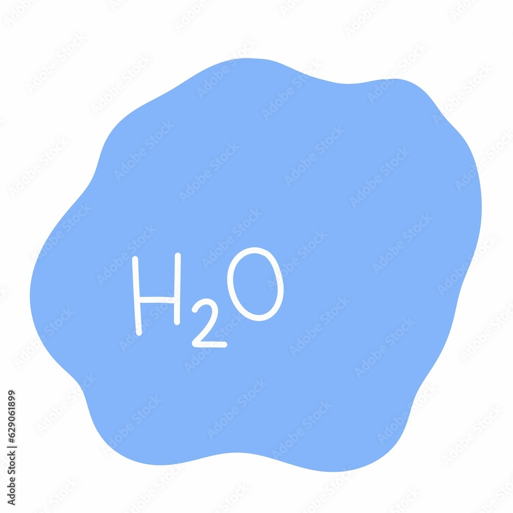 illustration of a blue water sign , text H2O illustration of a blue water sign , text H2O