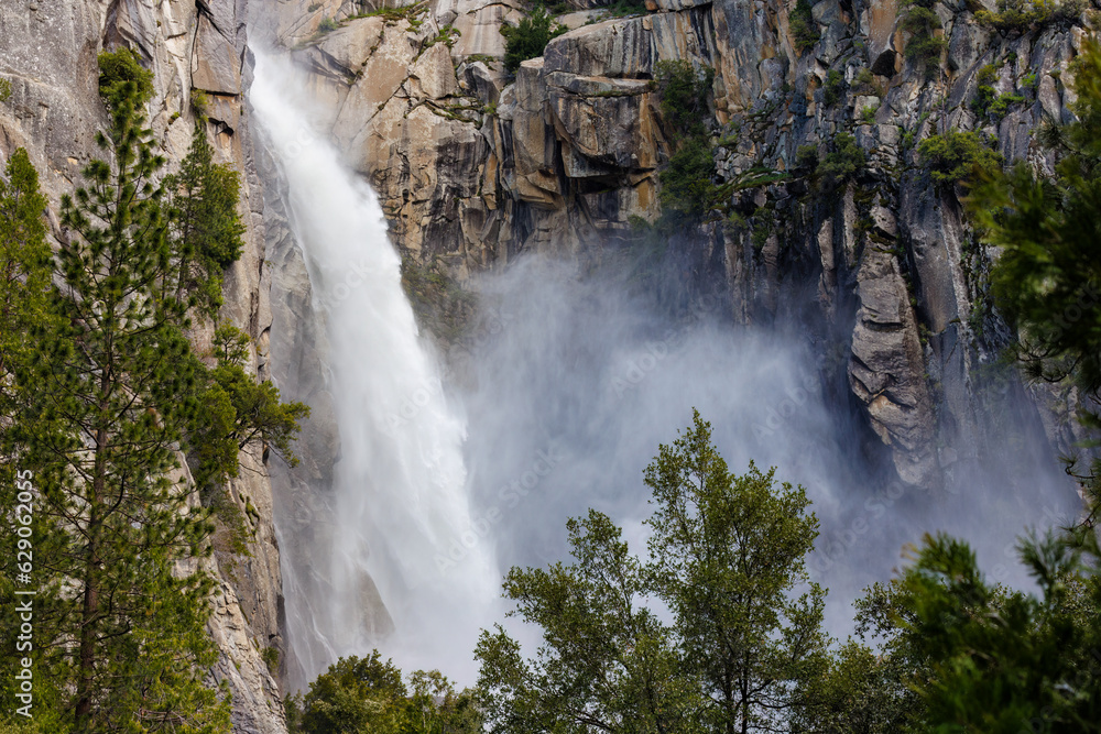 The Cascades waterfall in Yosemite National Park in May of 2023
