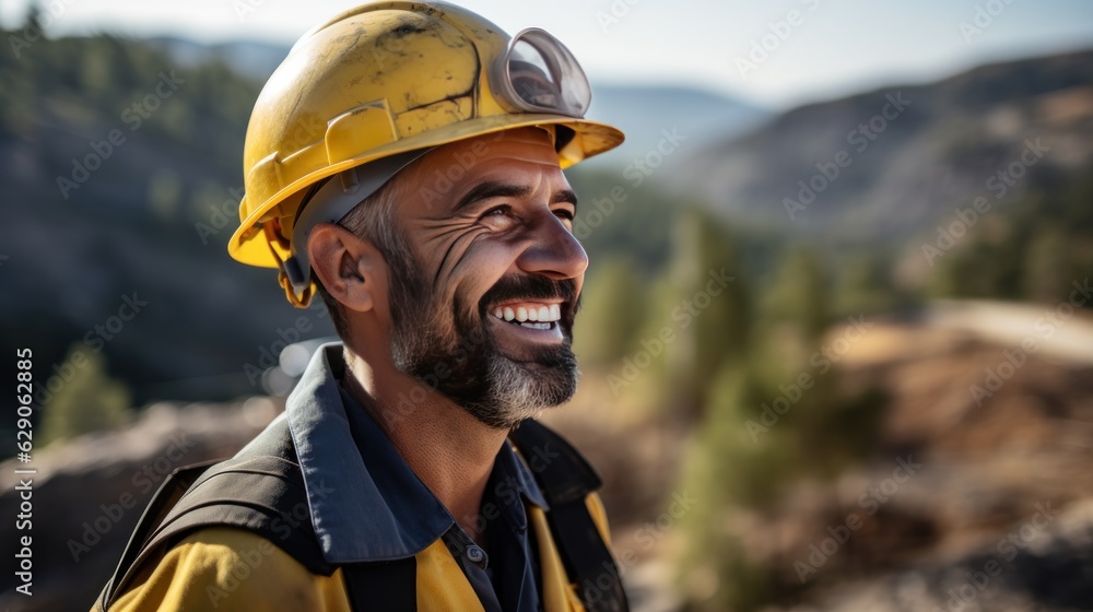 Engineer man Technician Workers on mining district