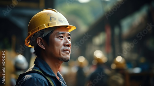 Engineer man Technician Workers on mining district