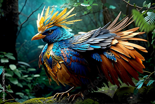 Ethereal Avian Beauty: Unveiling the Enigmatic Radiant Bird. Generative Ai