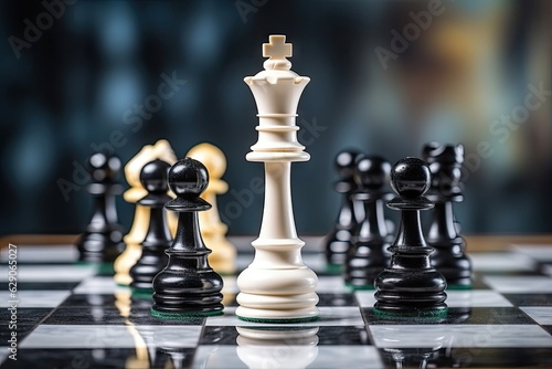 Chess board game, business success concept