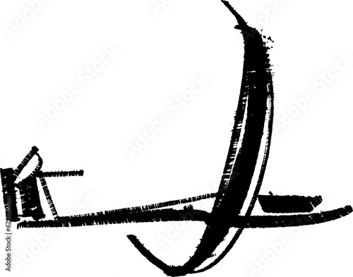 black and white illustration of a glider plane