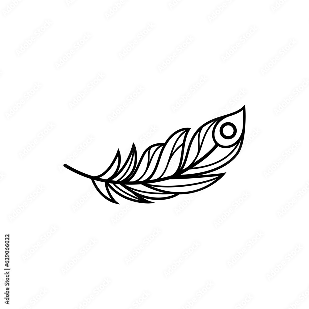 Peacock feather logo element vector illustration