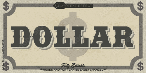 Dollar Vector Editable Text Effect Template