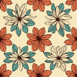Flower seamless pattern vector