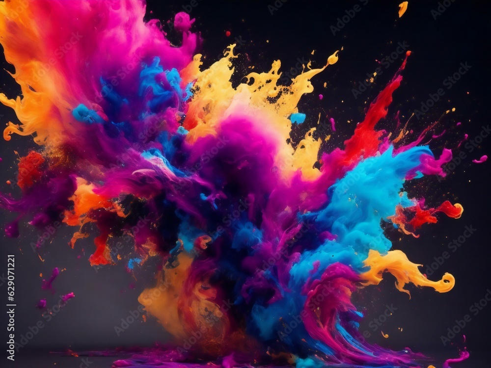 colorful ink splash
