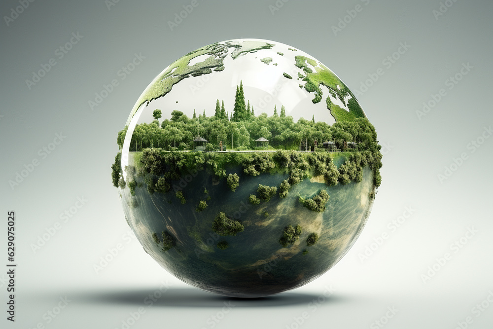 An image of a green Earth - Generative AI
