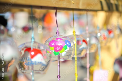 Colorful Japanese wind chimes, Summer feature of Japan.	
 photo