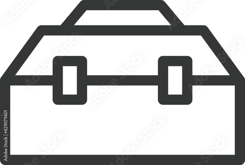  工具関連の線画単品アイコン　工具箱