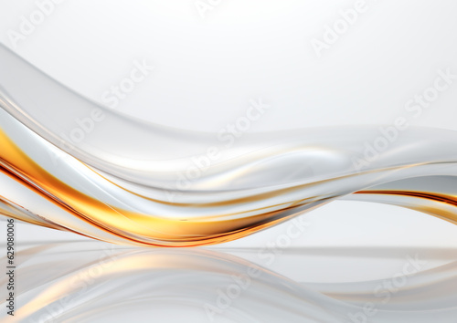 高級感のあるエレガントな白色と金色の抽象的なウェーブ背景