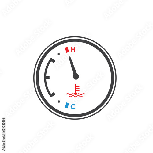 engine overheating symbol, vector art.