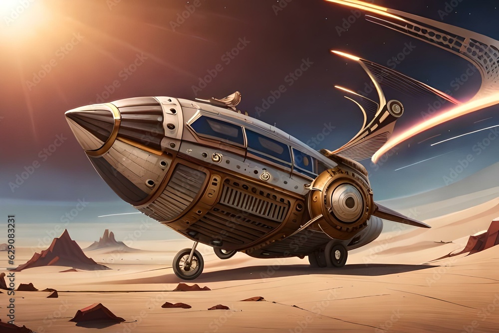 spaceship in the desert