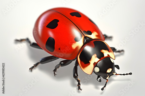 Ladybug Insect On White Background, Generative Ai