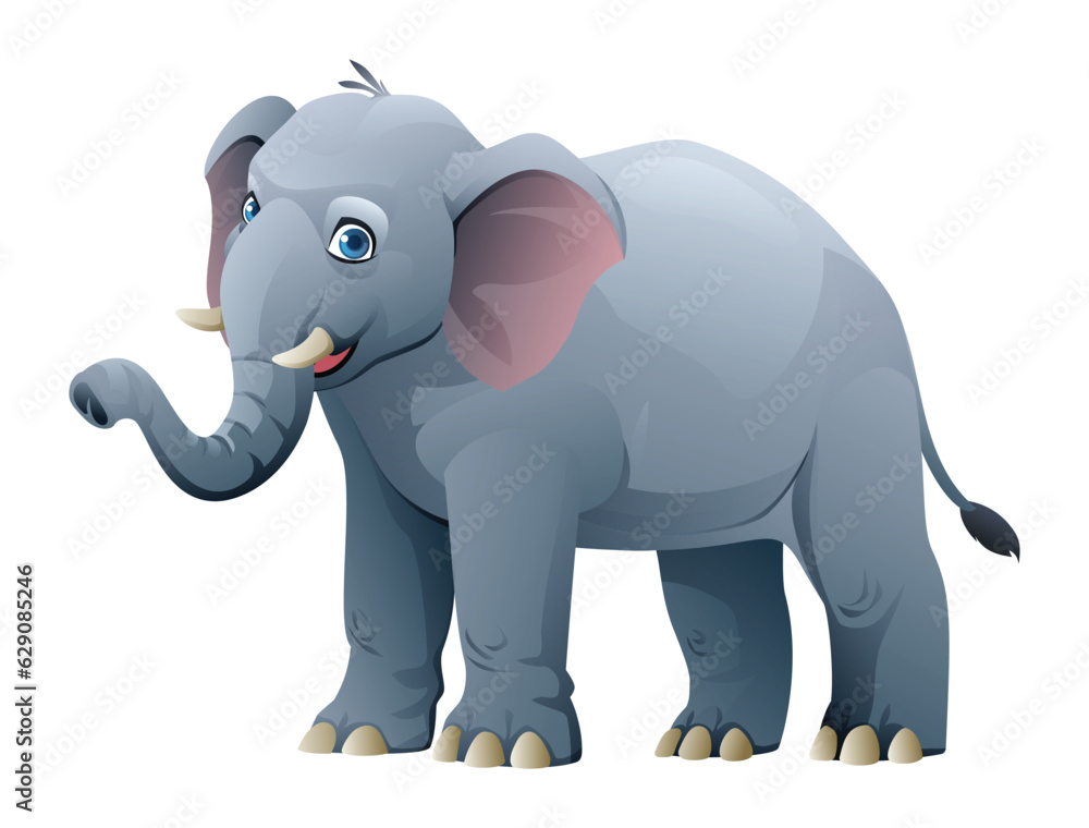 Elephant cartoon illustration isolated on white background