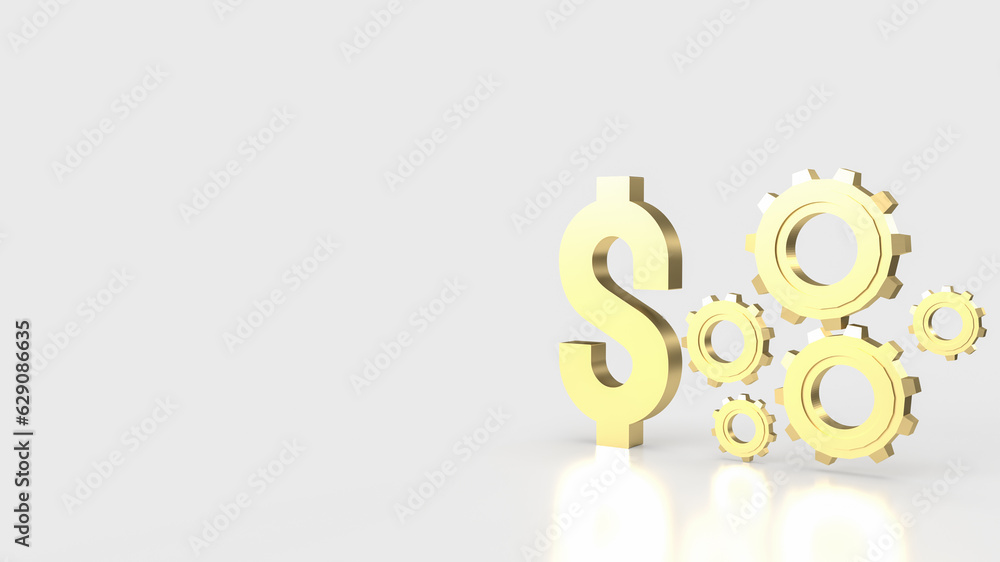 The Dollar symbol and Gears for Business concept 3d rendering The Dollar symbol and Gears for Business concept 3d rendering