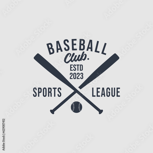vintage logo baseball vector template illustration