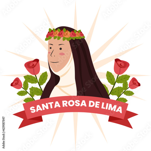 vector flat santa rosa de lima illustration design