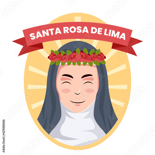 flat design vector santa rosa de lima illustration