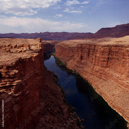 Colorado river and canyon landscape