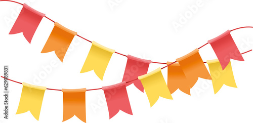 Digital png illustration of colourful flags on transparent background