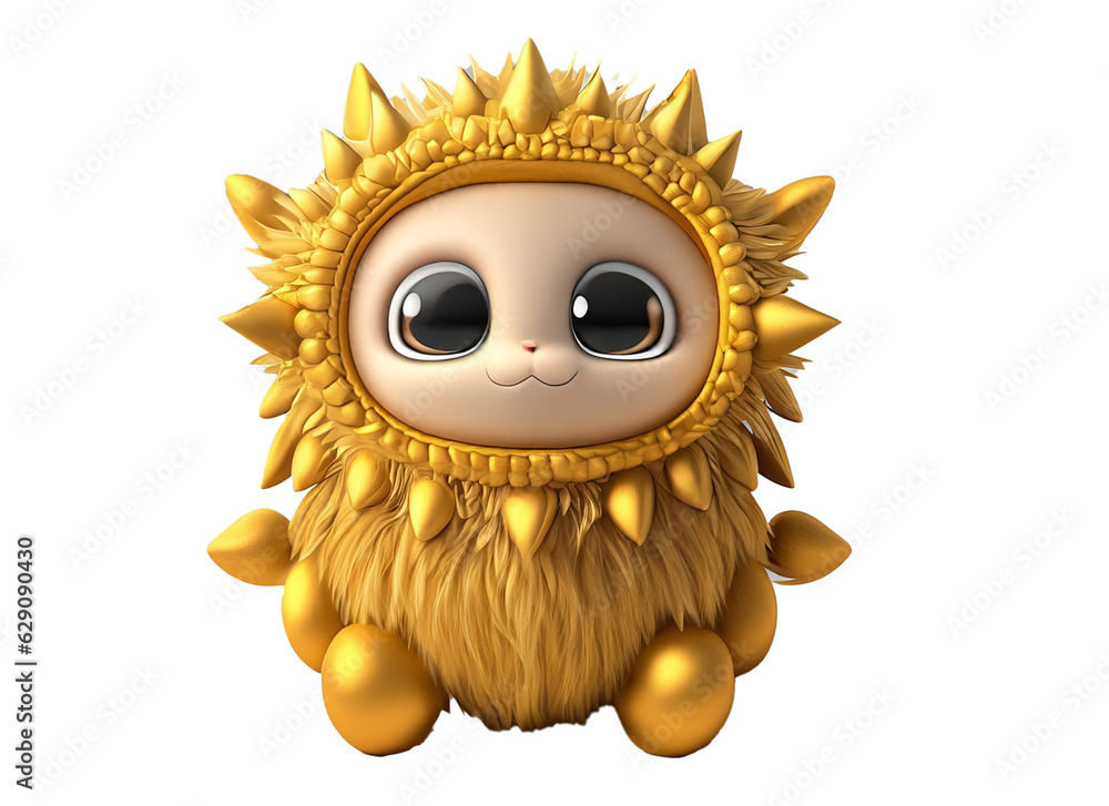Fototapeta premium 3d cute baby animal monster clipart png 