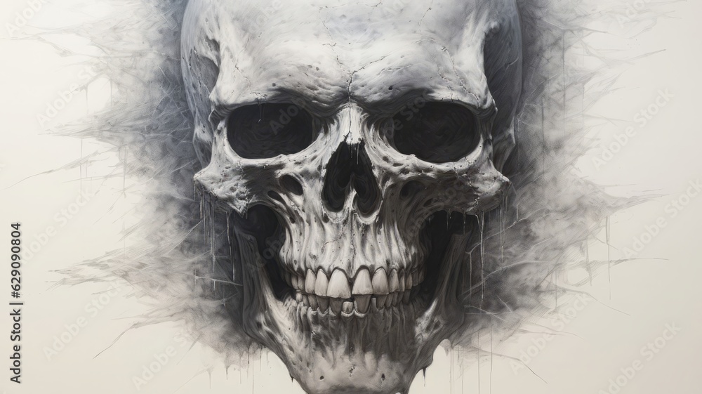 Obraz premium ドクロのイラスト,Generative AI AI画像