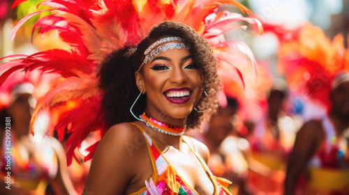 Dominican Carnival Extravaganza: Breathtaking Parade Showcasing Women in Vibrant and Colorful Costumes, Celebrating Tradition 