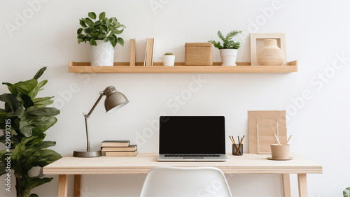 Cozy Minimalist Desk Setup Background