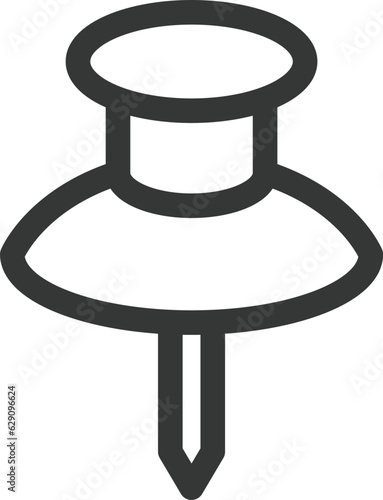 文房具の線画単品アイコン　画鋲