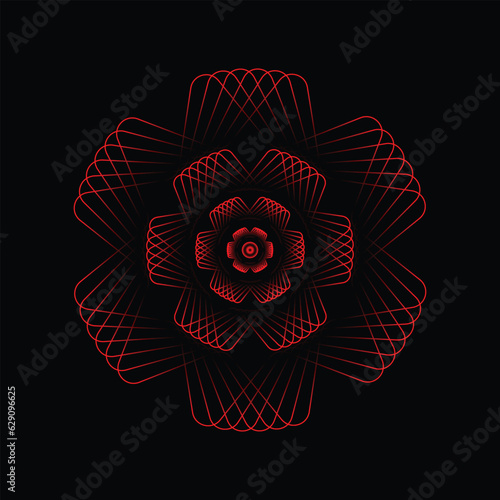 Flower vector design for your artwork with black background