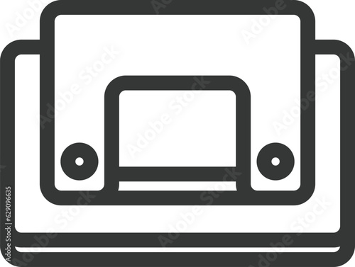 文房具の線画単品アイコン　穴あけパンチ